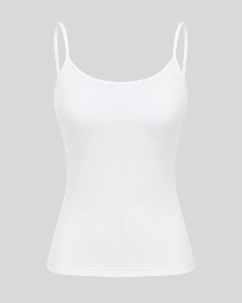 Pack of 3 Camisole Tops with Narrow Shoulder straps in Soft Cotton