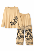 Skin Leaves Printed Night Suit