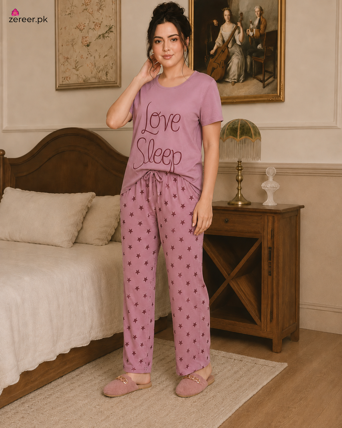 Love Sleep Printed Night Suit
