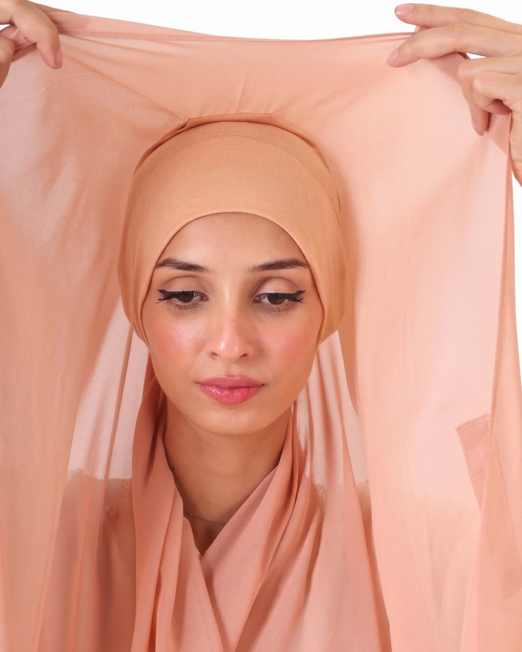 Nude Pink— Instant Chiffon Hijab with Built-in Magnets