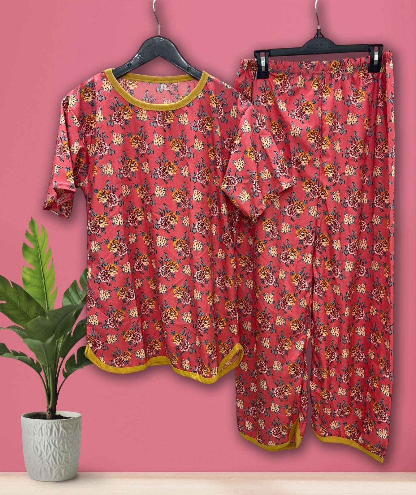 SUMMER BLUSH PRINTED SHIRT AND TROUSER