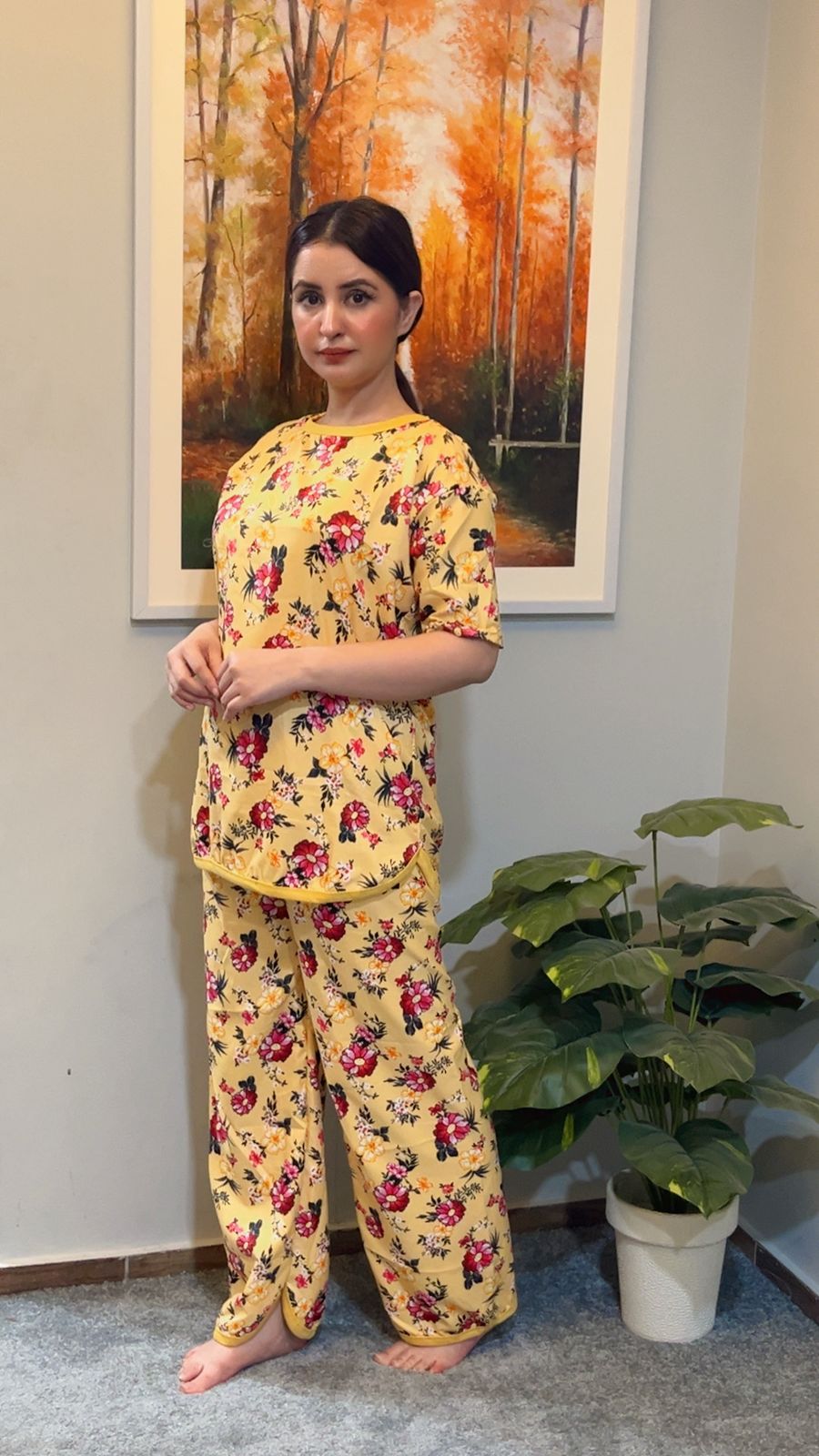 GOLDEN BLOOM PRINTED SHIRT AND TROUSER